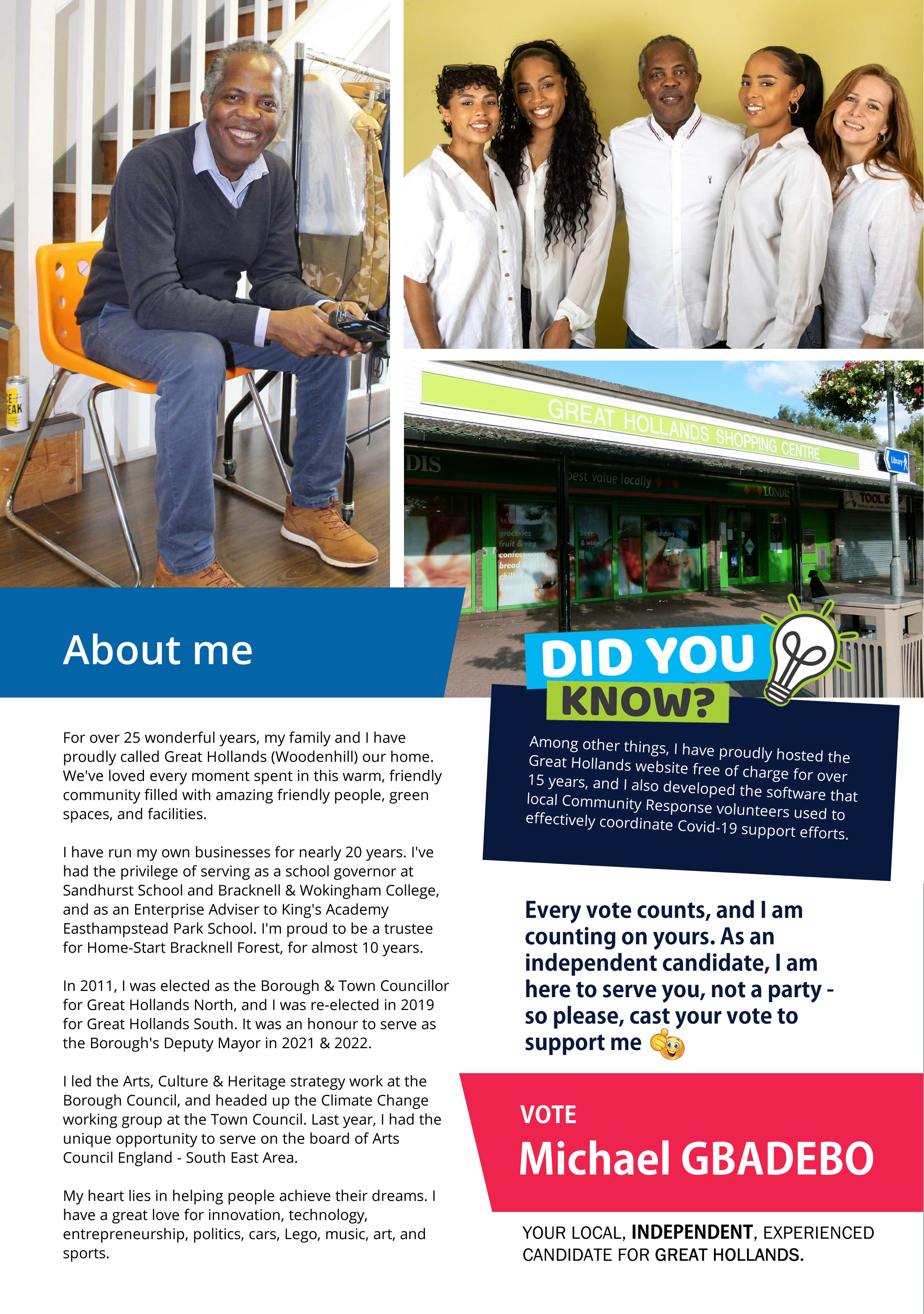 Great Hollands election 7th November | Vote for Michael Gbadebo page 2